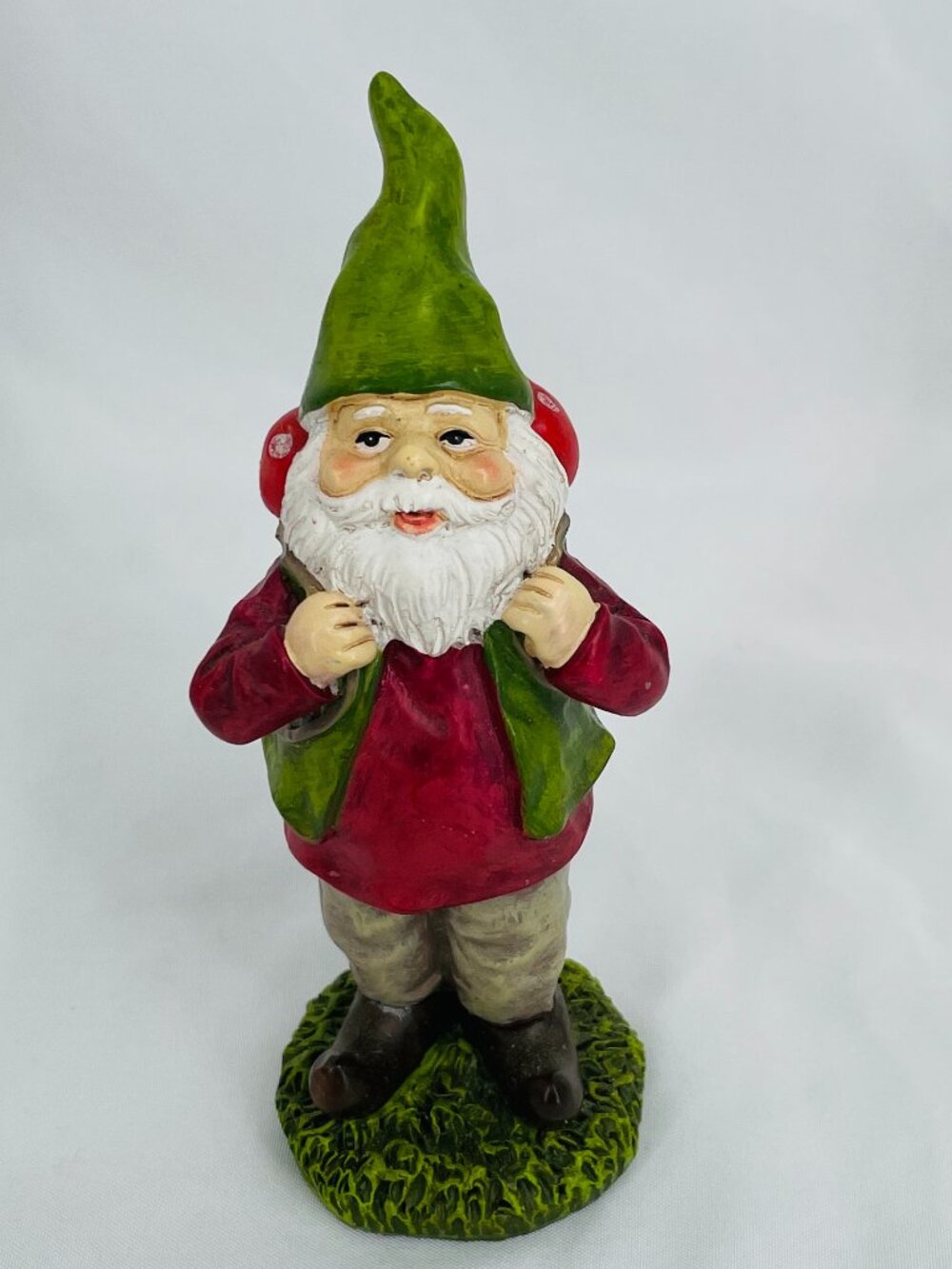International Gnome Mushroom Harvester Figurine